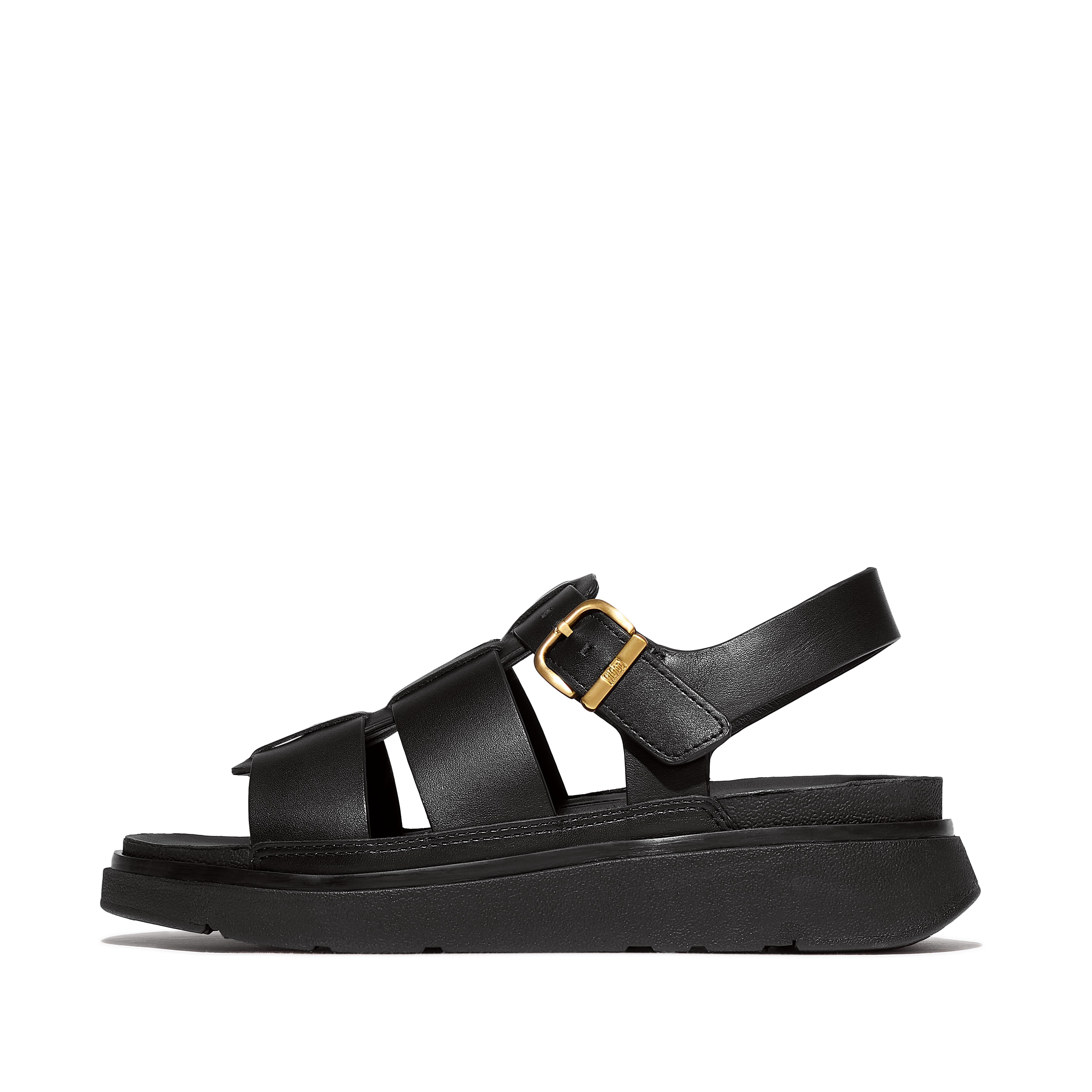FitFlop GEN-FF Leather Fisherman Sandals - All Black