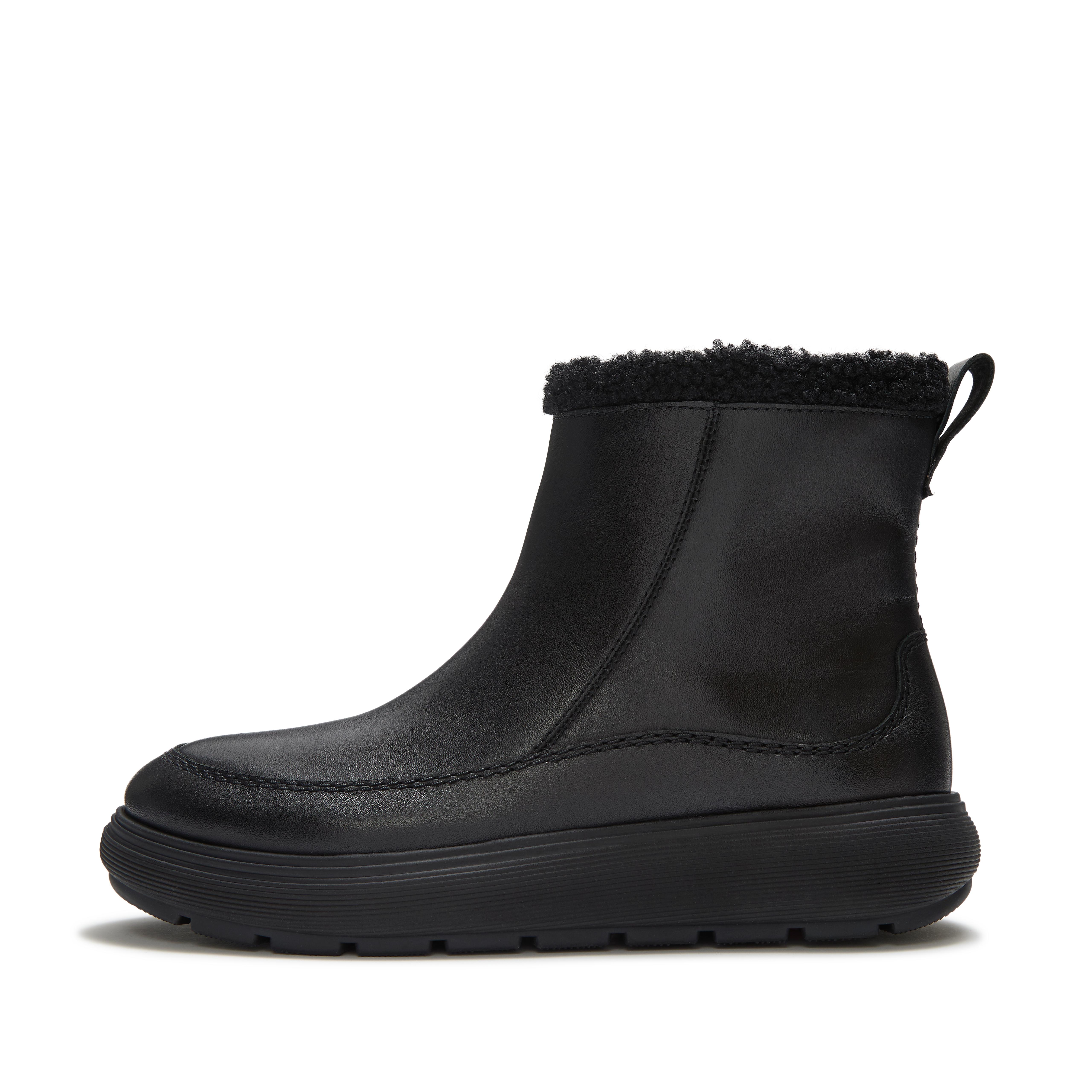 FitFlop iQ-COMFF Leather Boots - All Black
