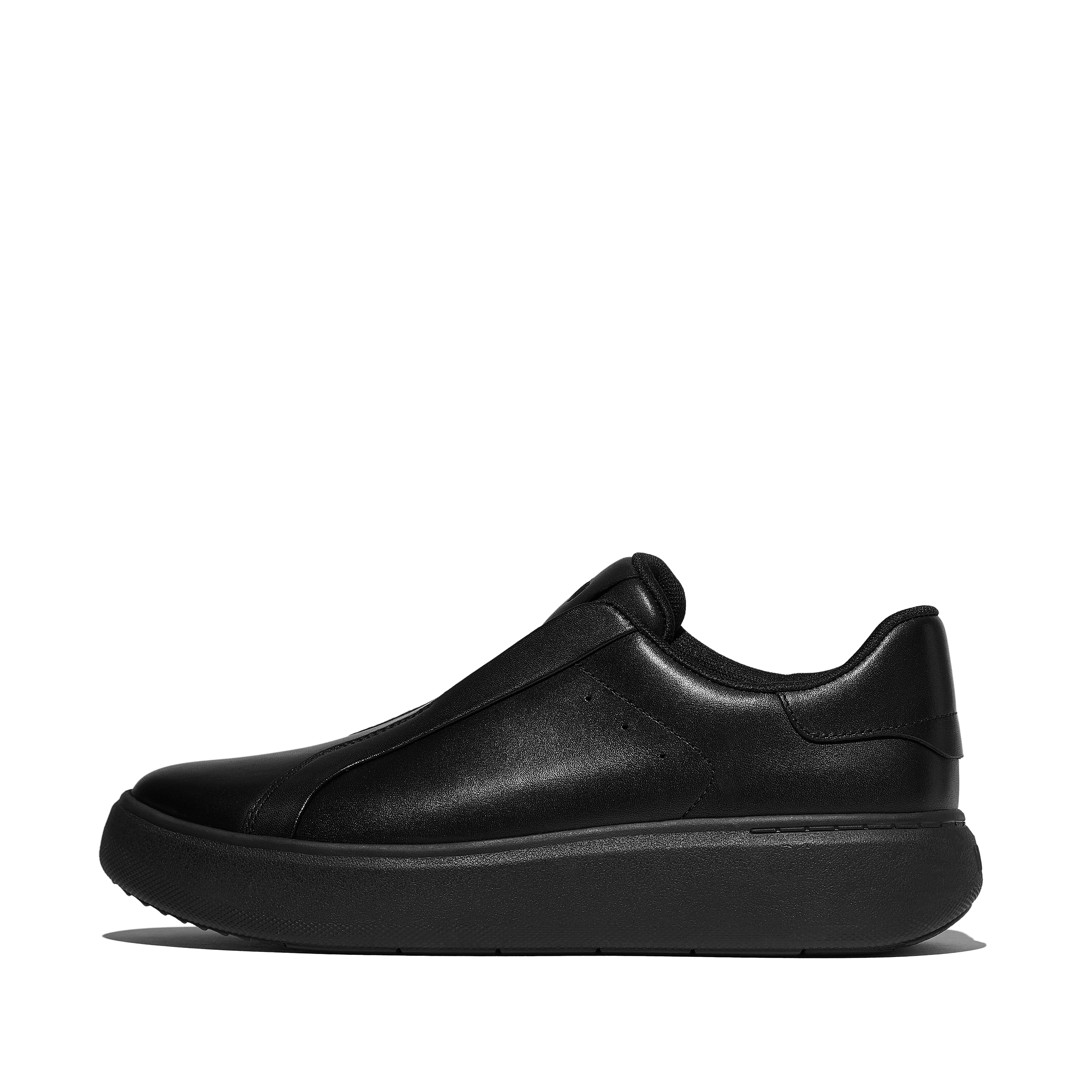 FitFlop RTG Leather Slip-On Sneakers - All Black