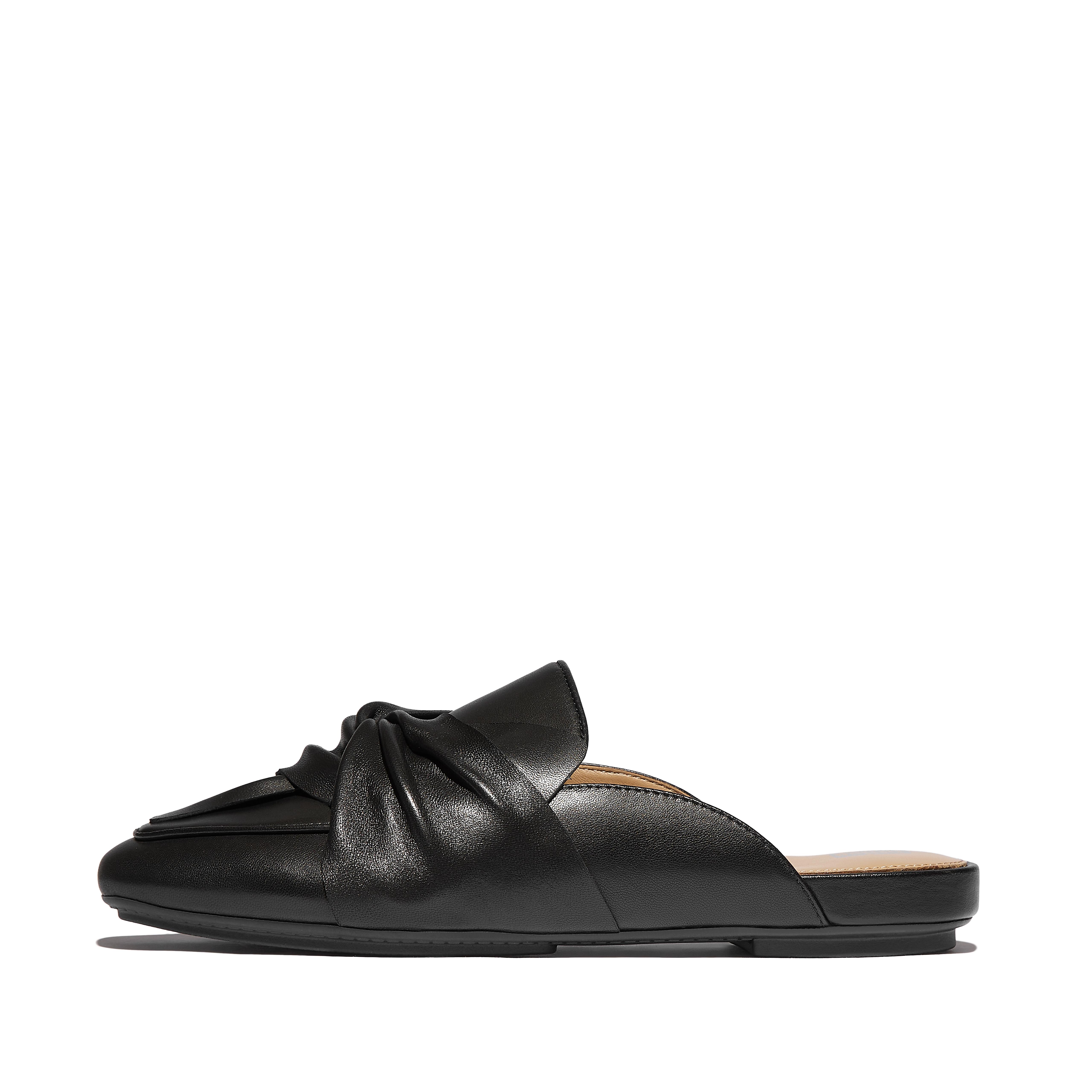 FitFlop DELICATO Soft-Twist Leather Mules - All Black