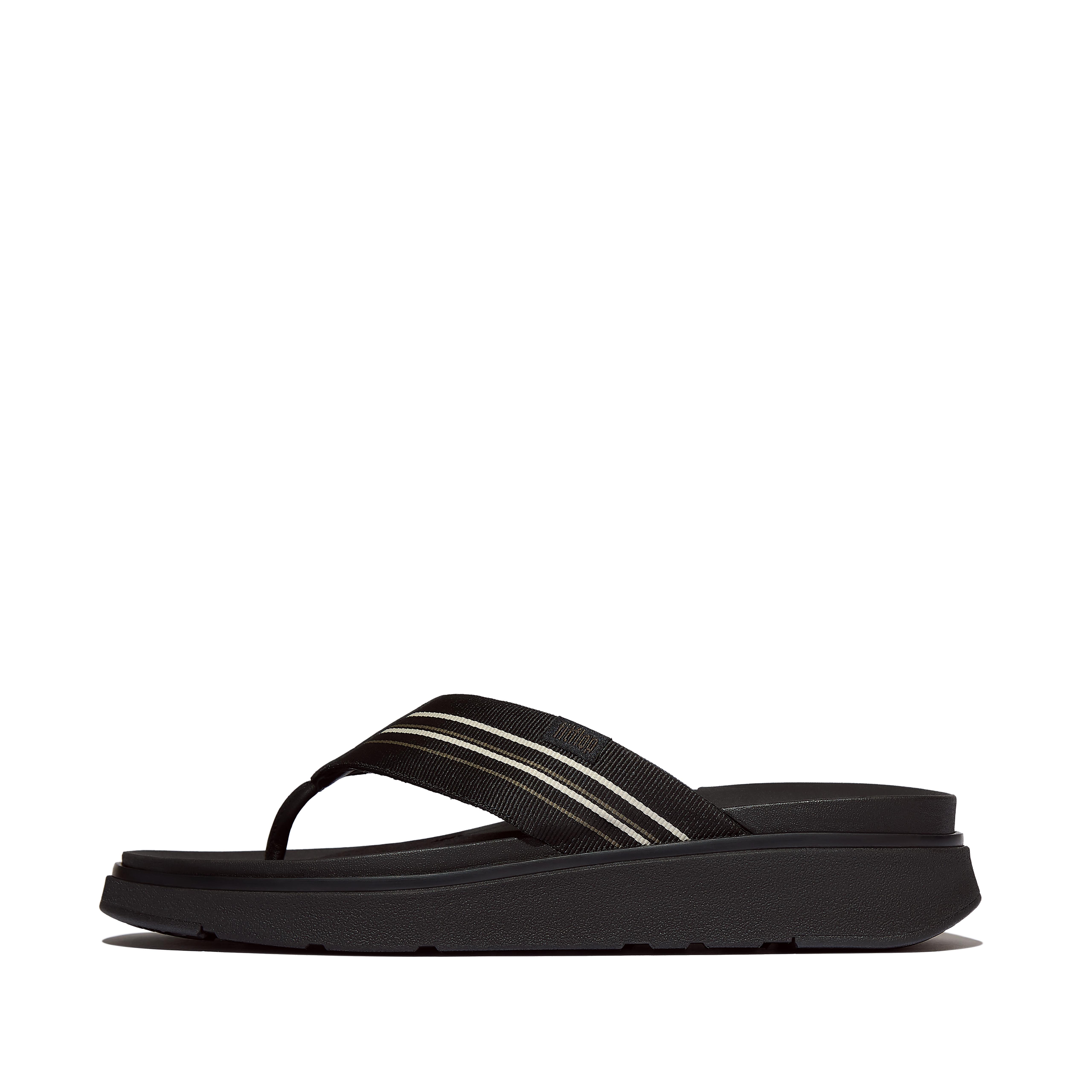FitFlop GEN-FF Mens Stripy-Webbing Flip-Flops - Black Mix