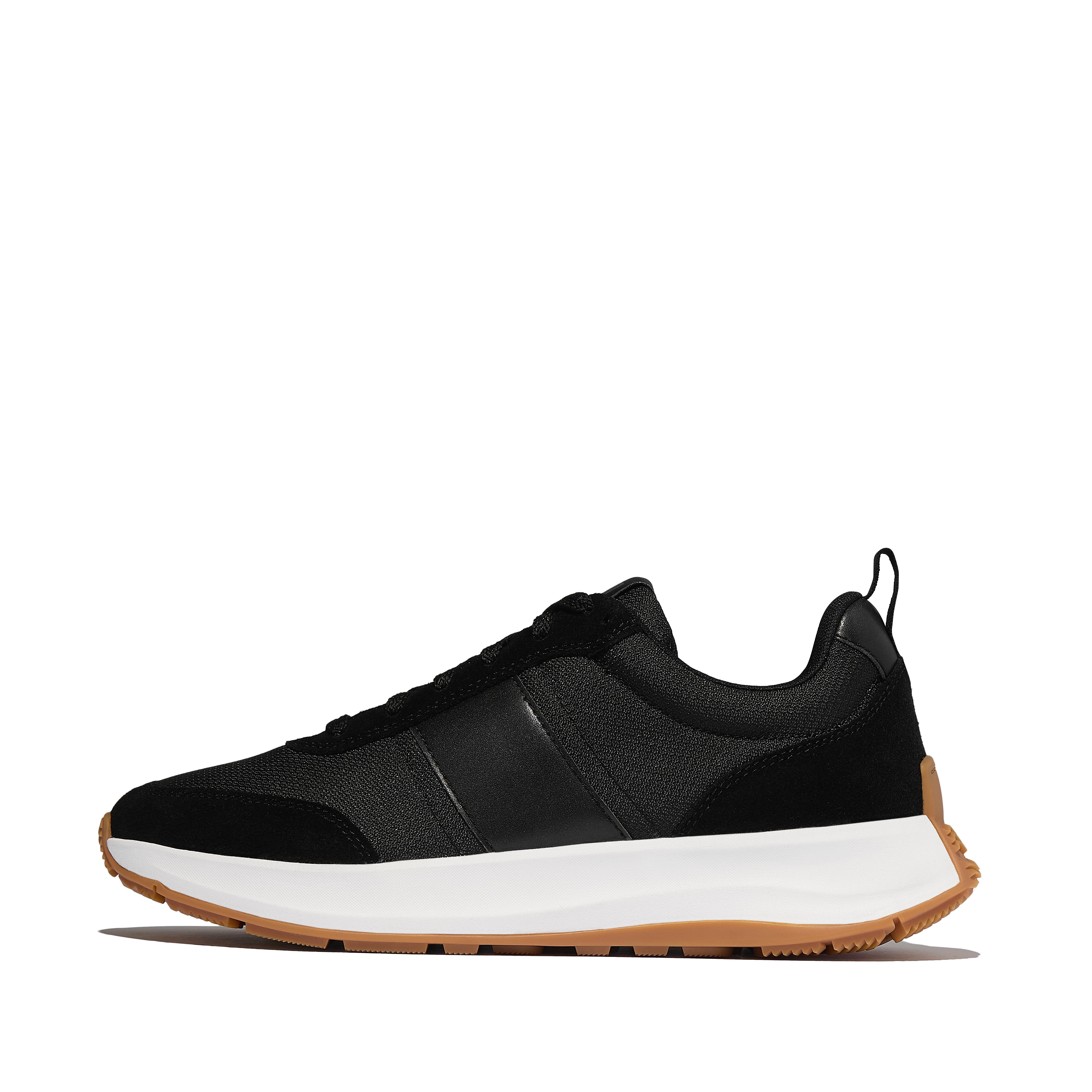 FitFlop F-MODE Flow Mens Suede-Mix Sneakers - Black