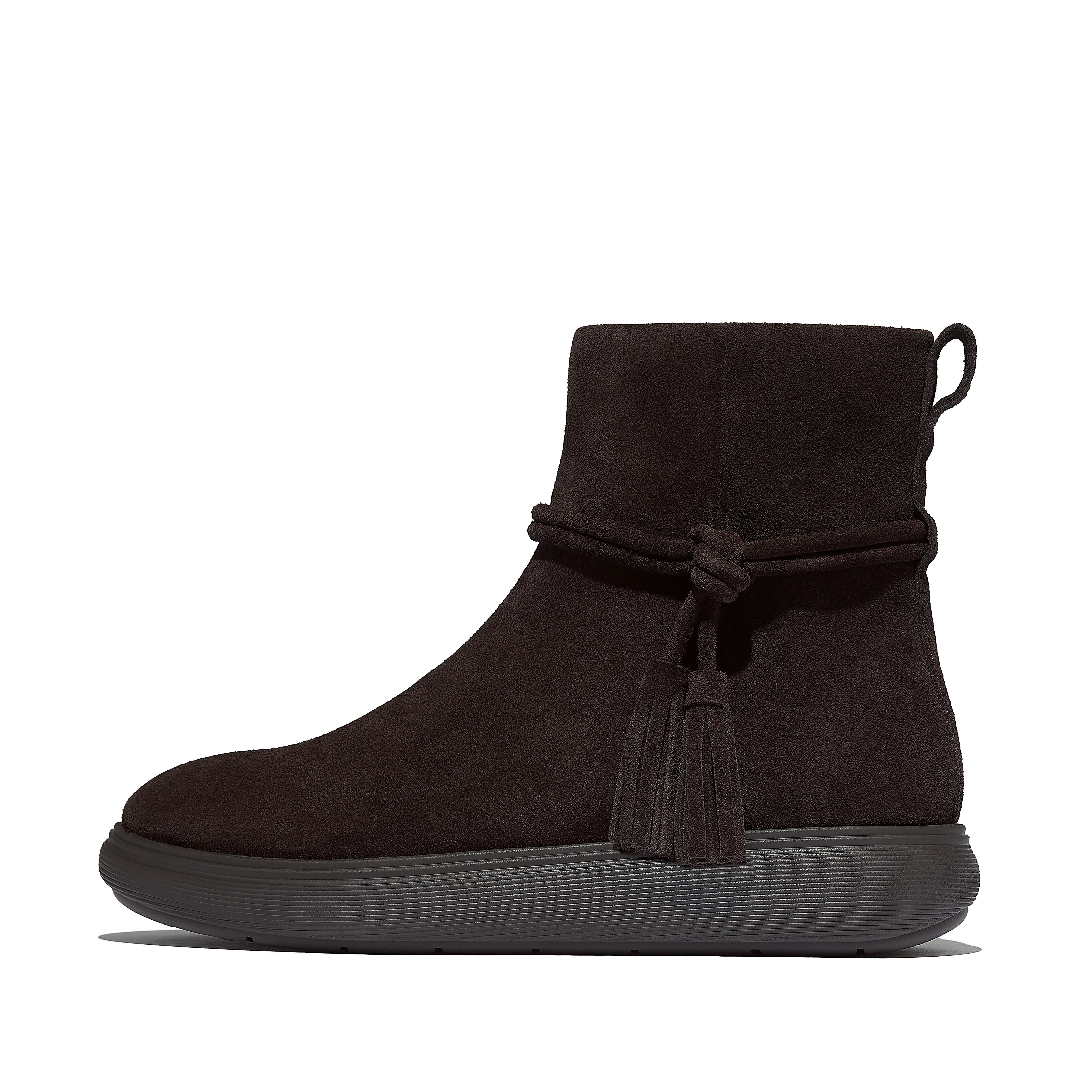 FitFlop iQ-COMFF Tassel Suede Short Boots - Brown Mix