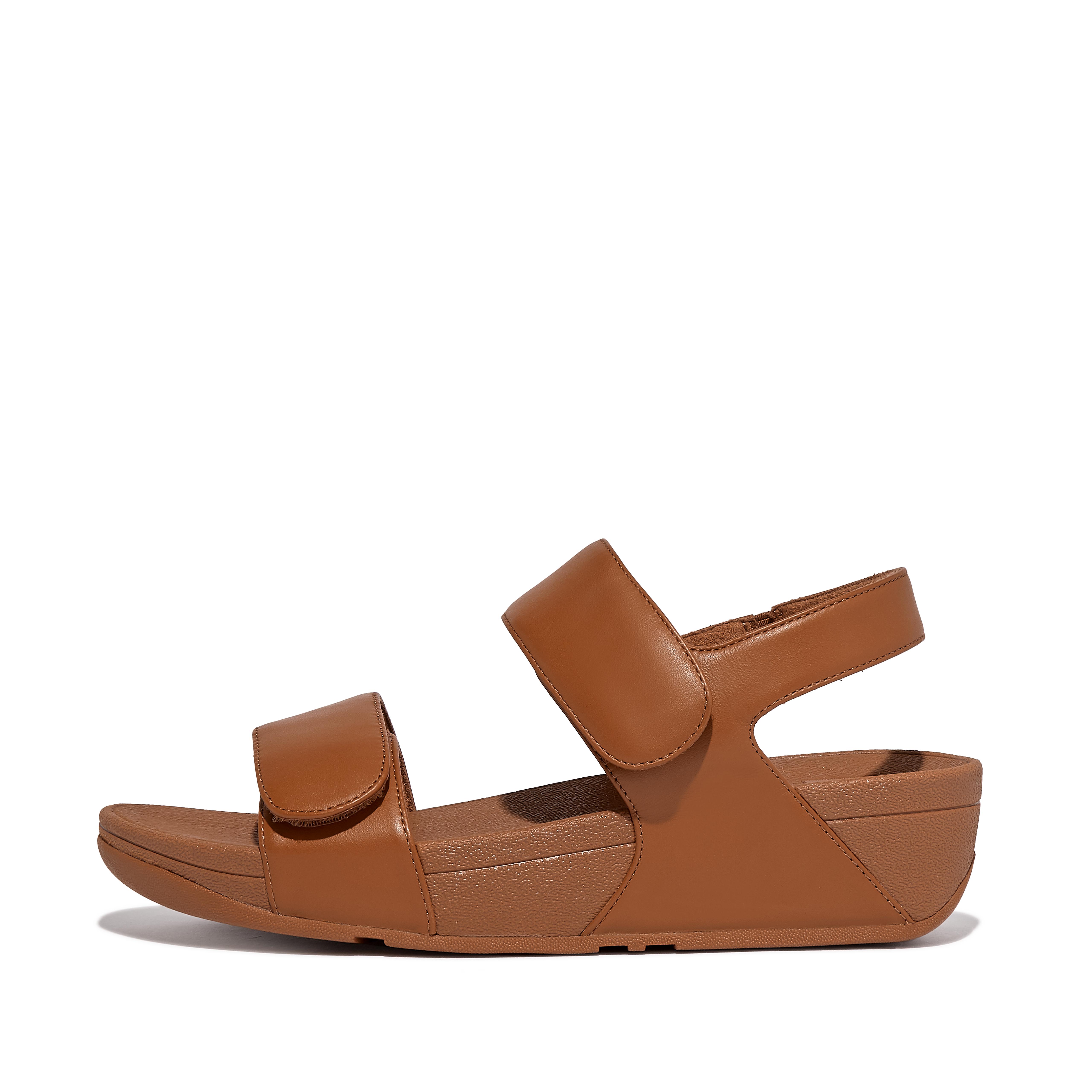 FitFlop LULU Adjustable Leather Sandals - Light Tan