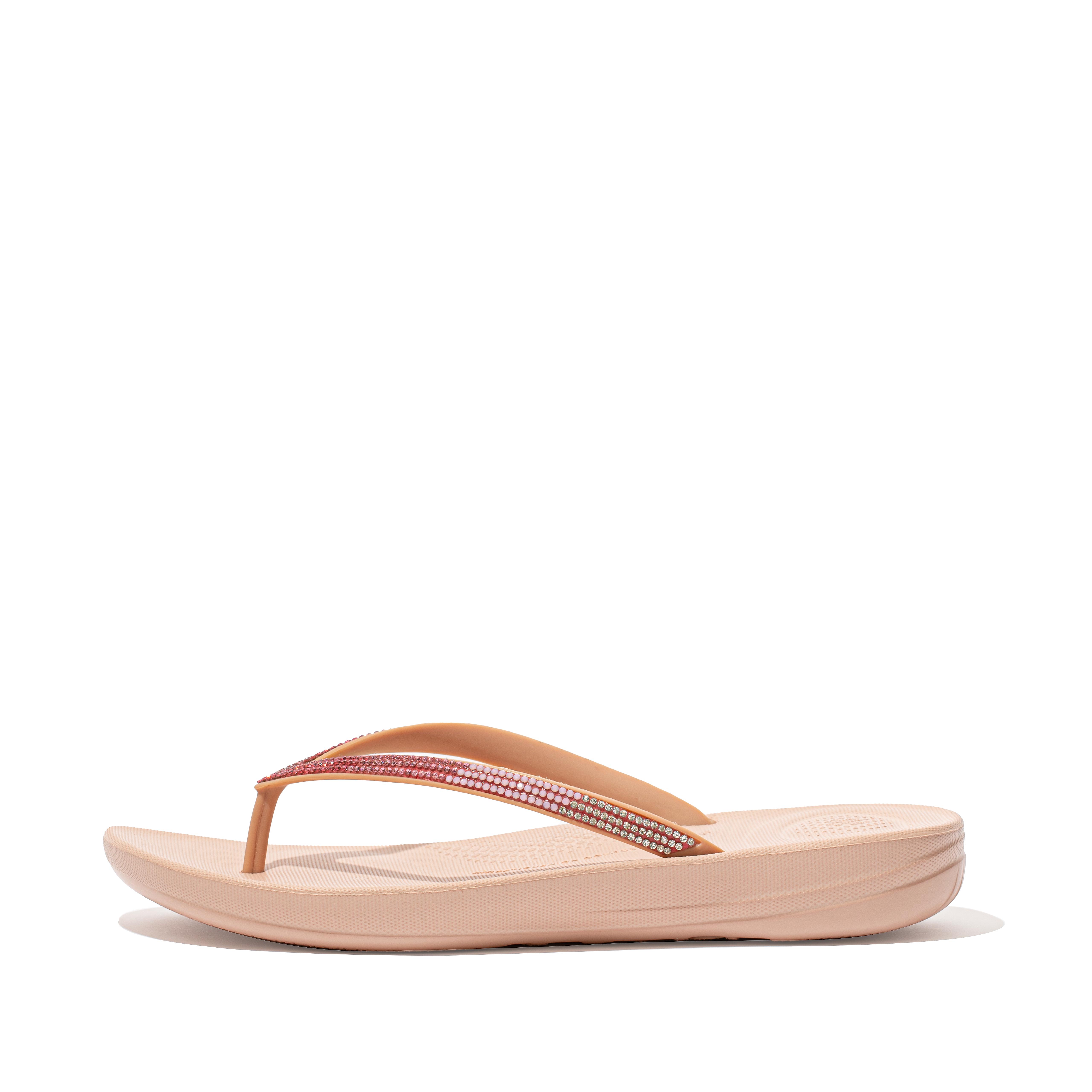 FitFlop iQUSHION Ombré-Sparkle Flip-Flops - Soft Pink