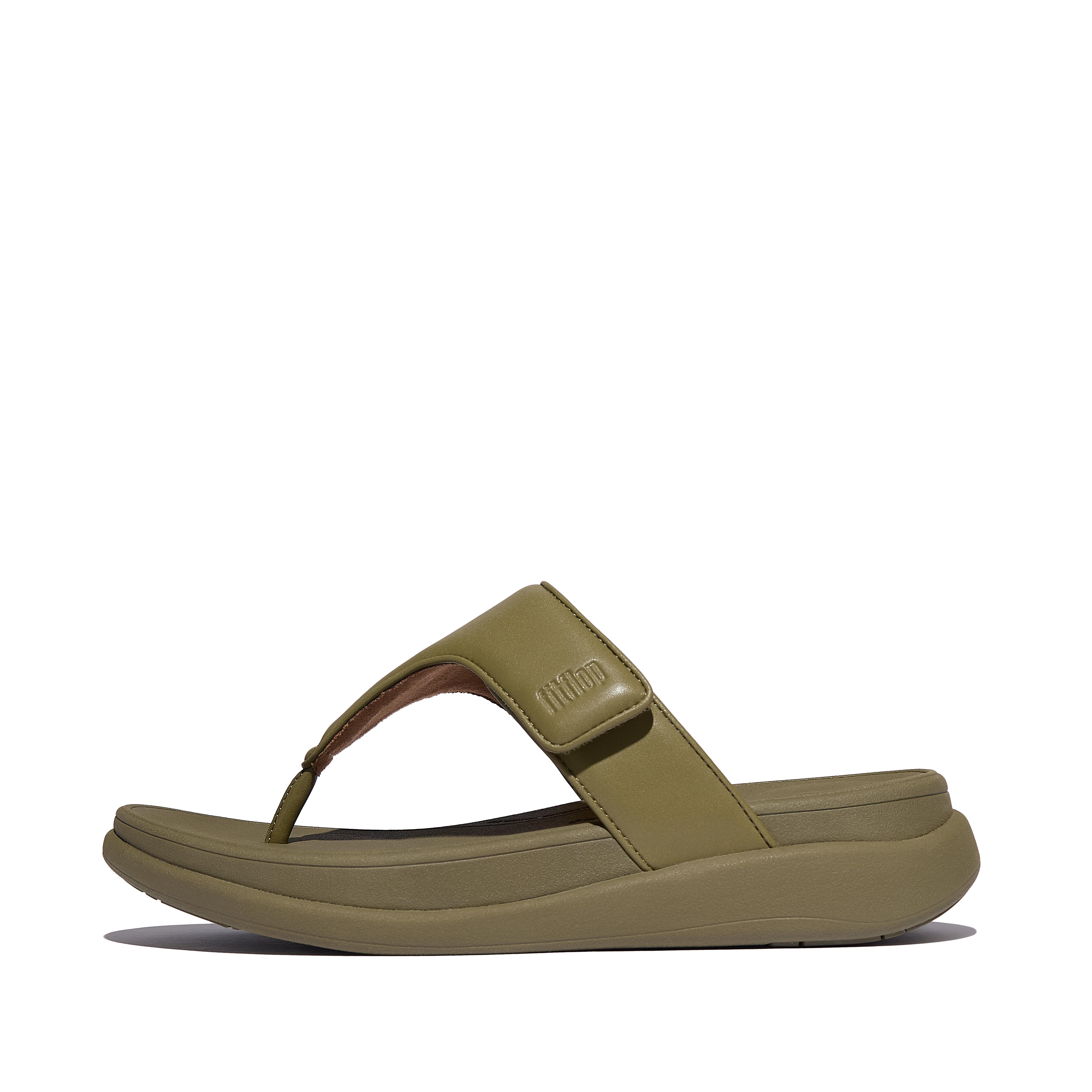 FitFlop F-MODE Go Adjustable Toe-Post Sandals - Camo Green