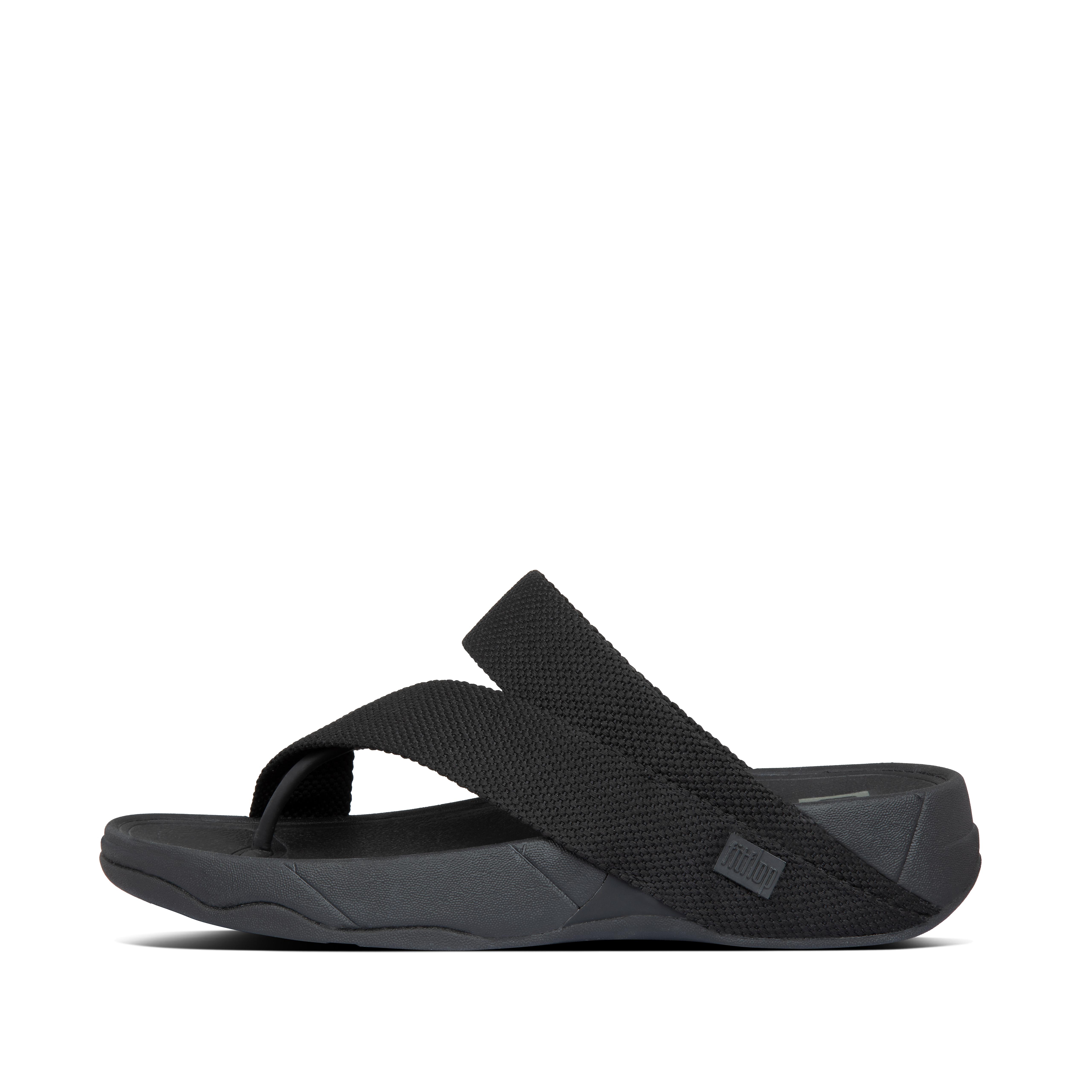FitFlop SLING Mens Weave Toe-Post Sandals - Black