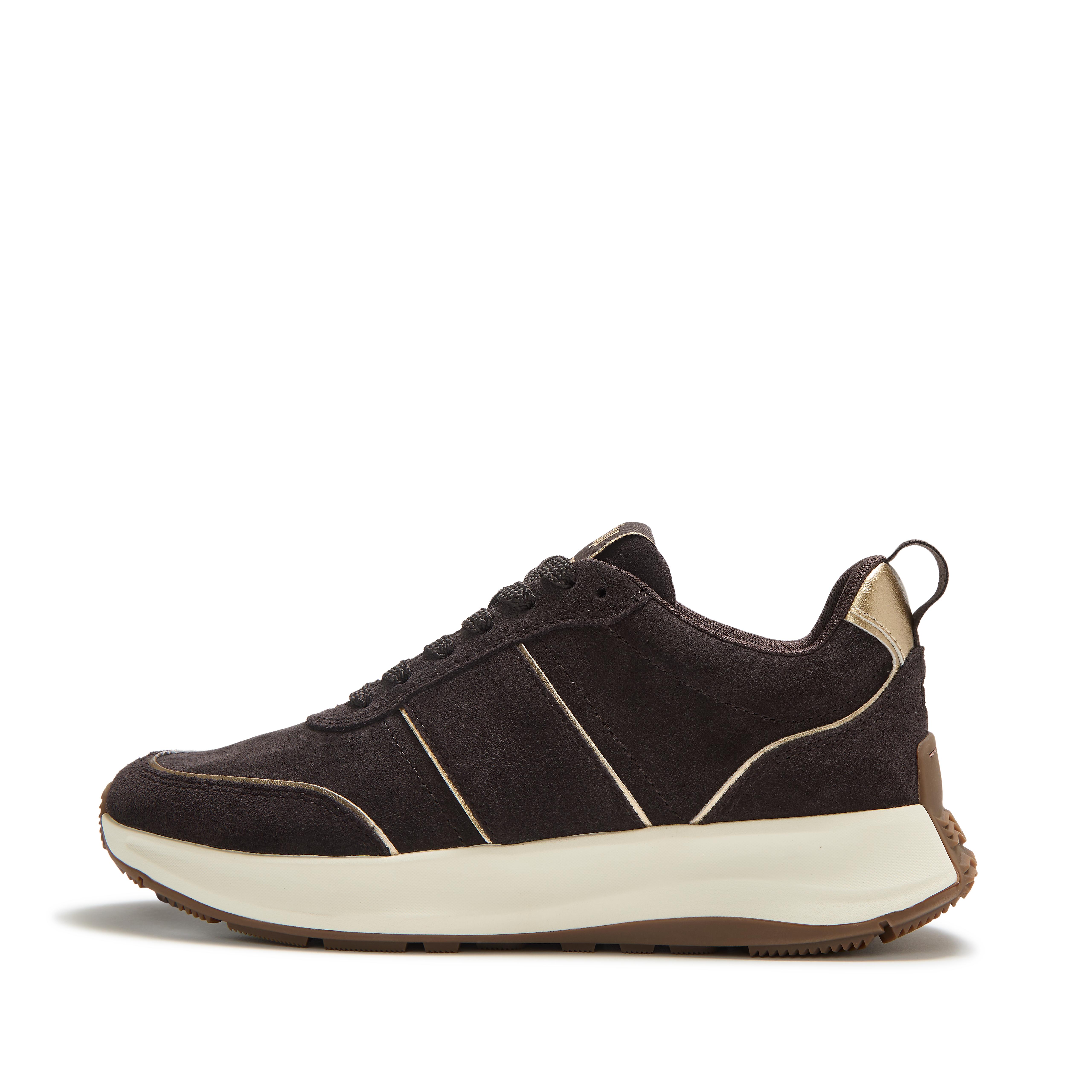 FitFlop F-MODE Flow Suede Sneakers - Brown/Platino