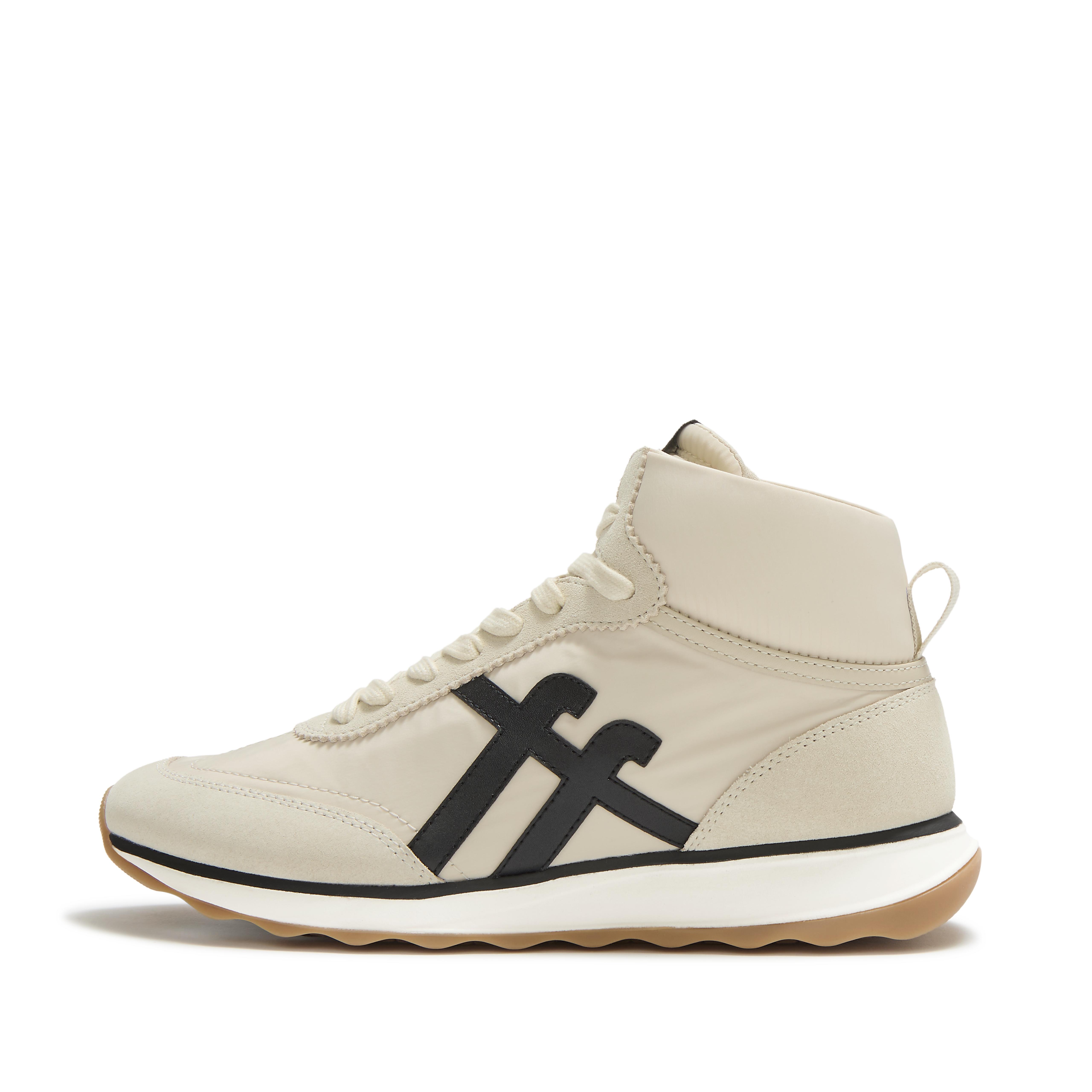 FitFlop RETRO-Q FF Suede High Top Sneakers - Cool Taupe