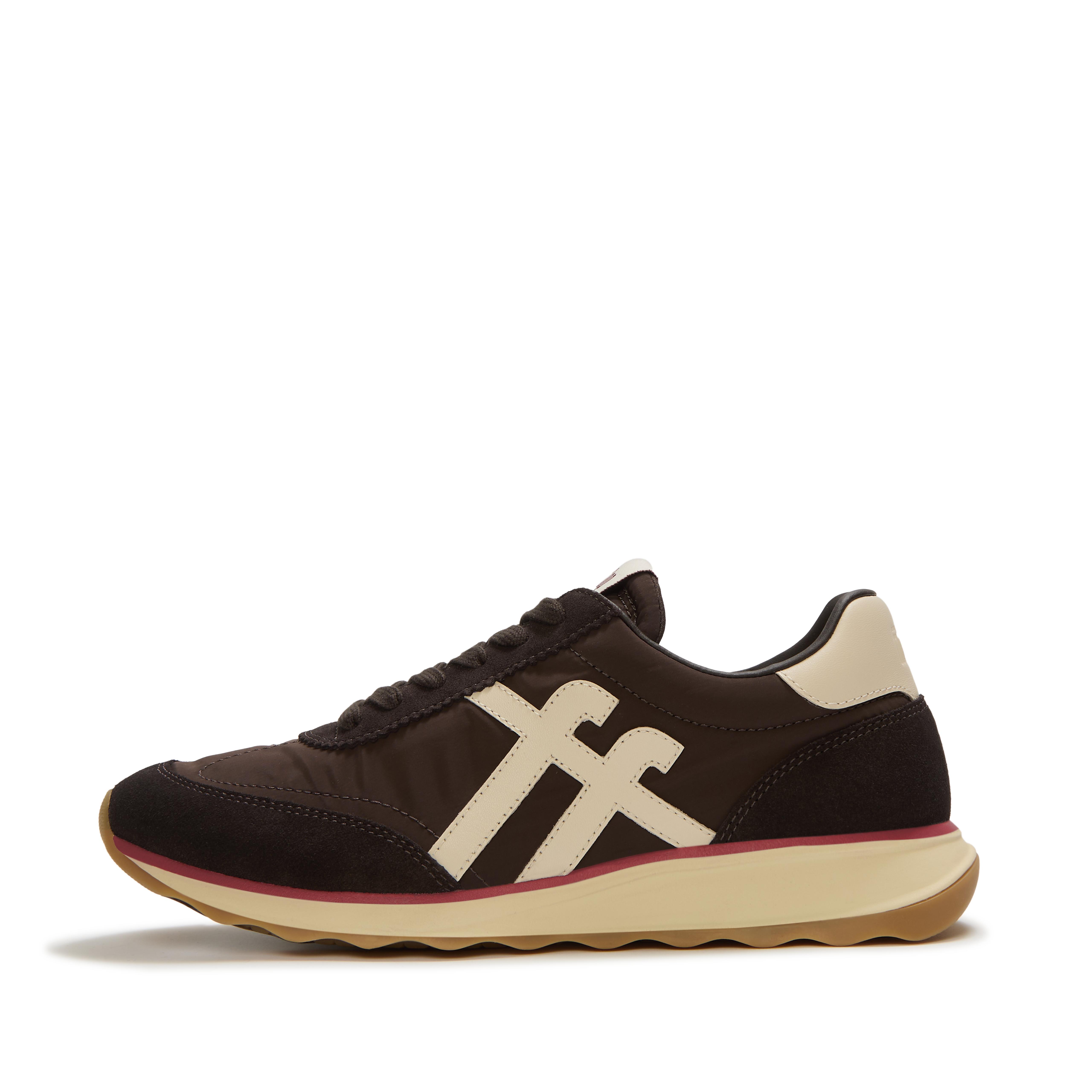 FitFlop RETRO-Q FF Fabric/Suede Sneakers - Brown Mix