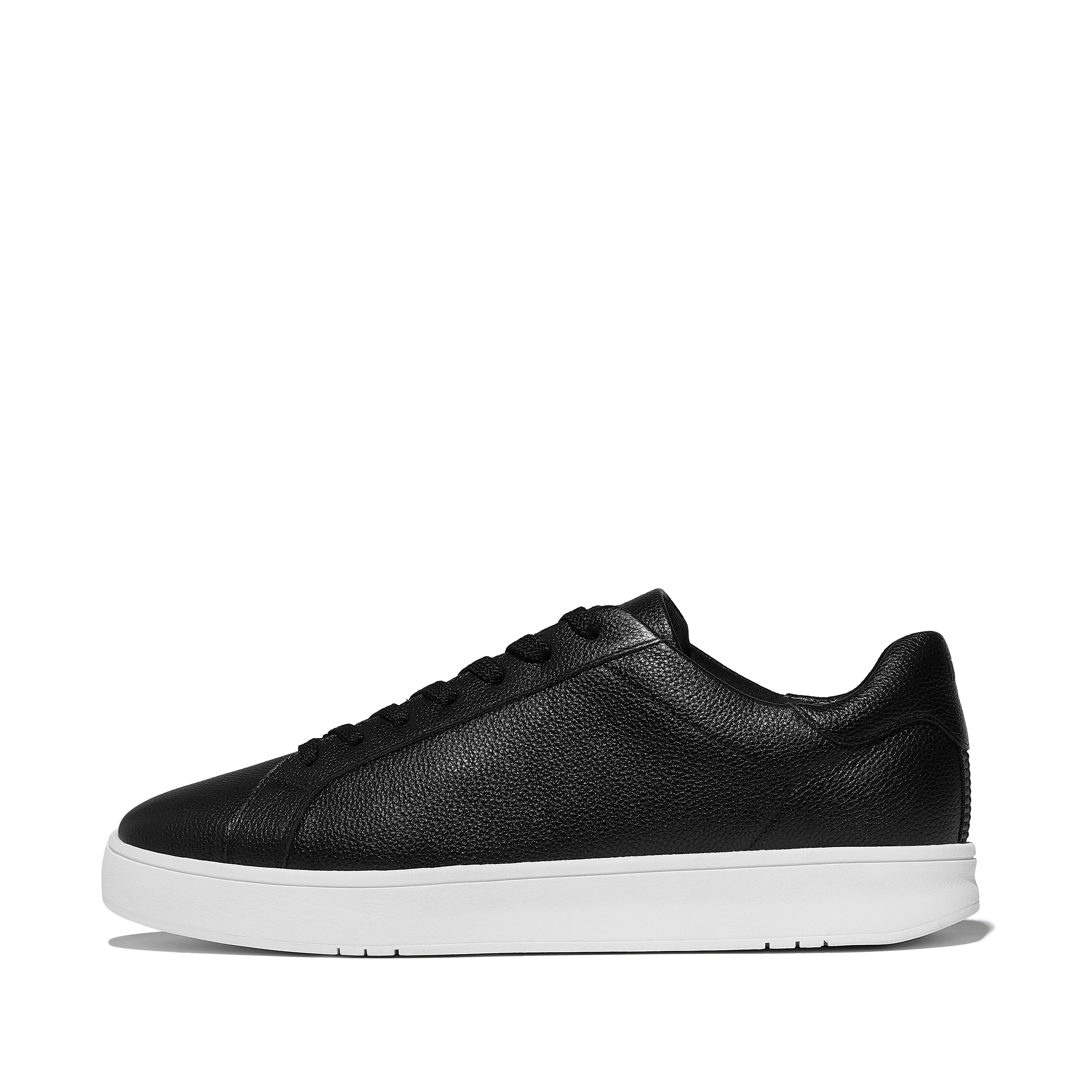 FitFlop RALLY II Mens Tumbled-Leather Sneakers - Black
