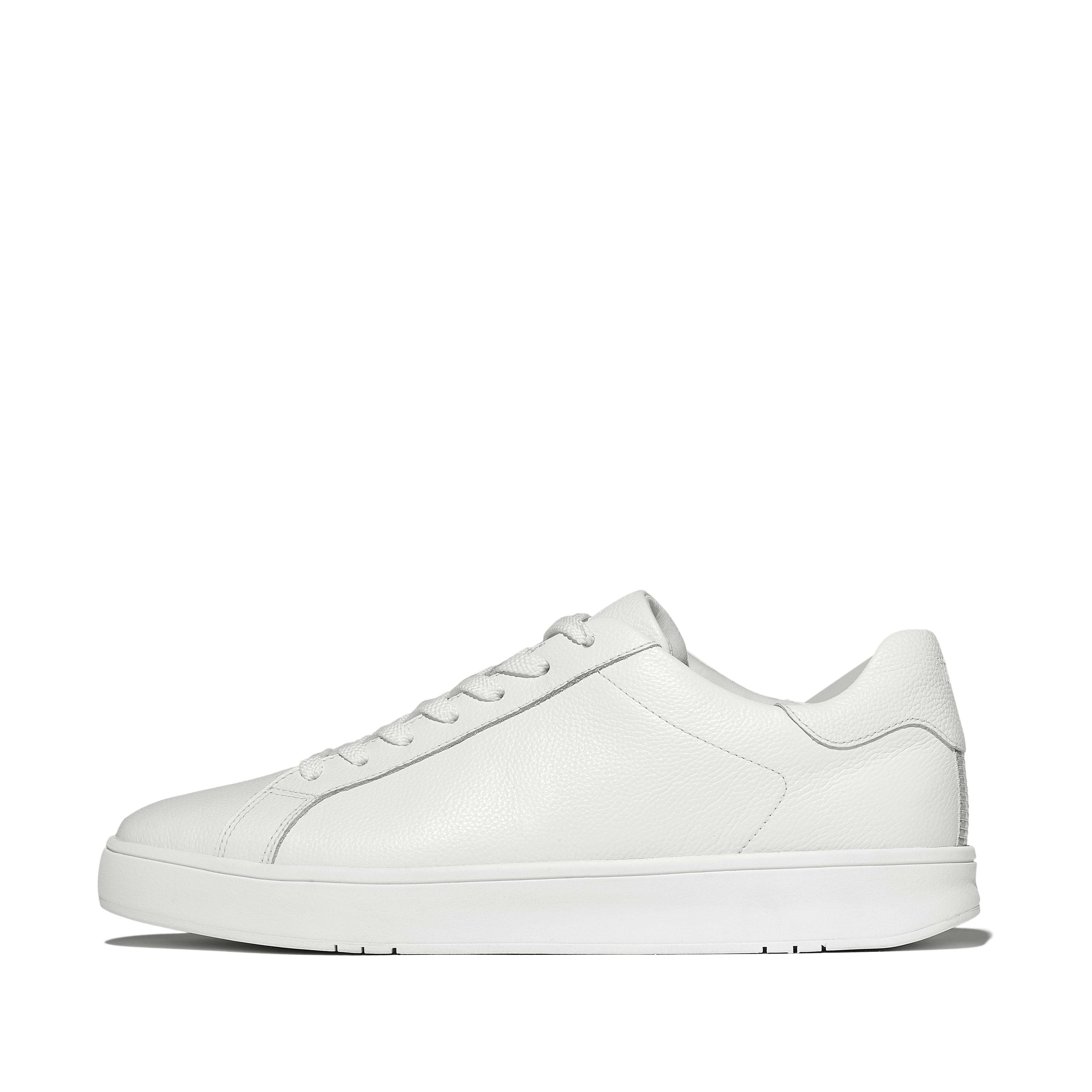 FitFlop RALLY II Mens Tumbled-Leather Sneakers - Urban White