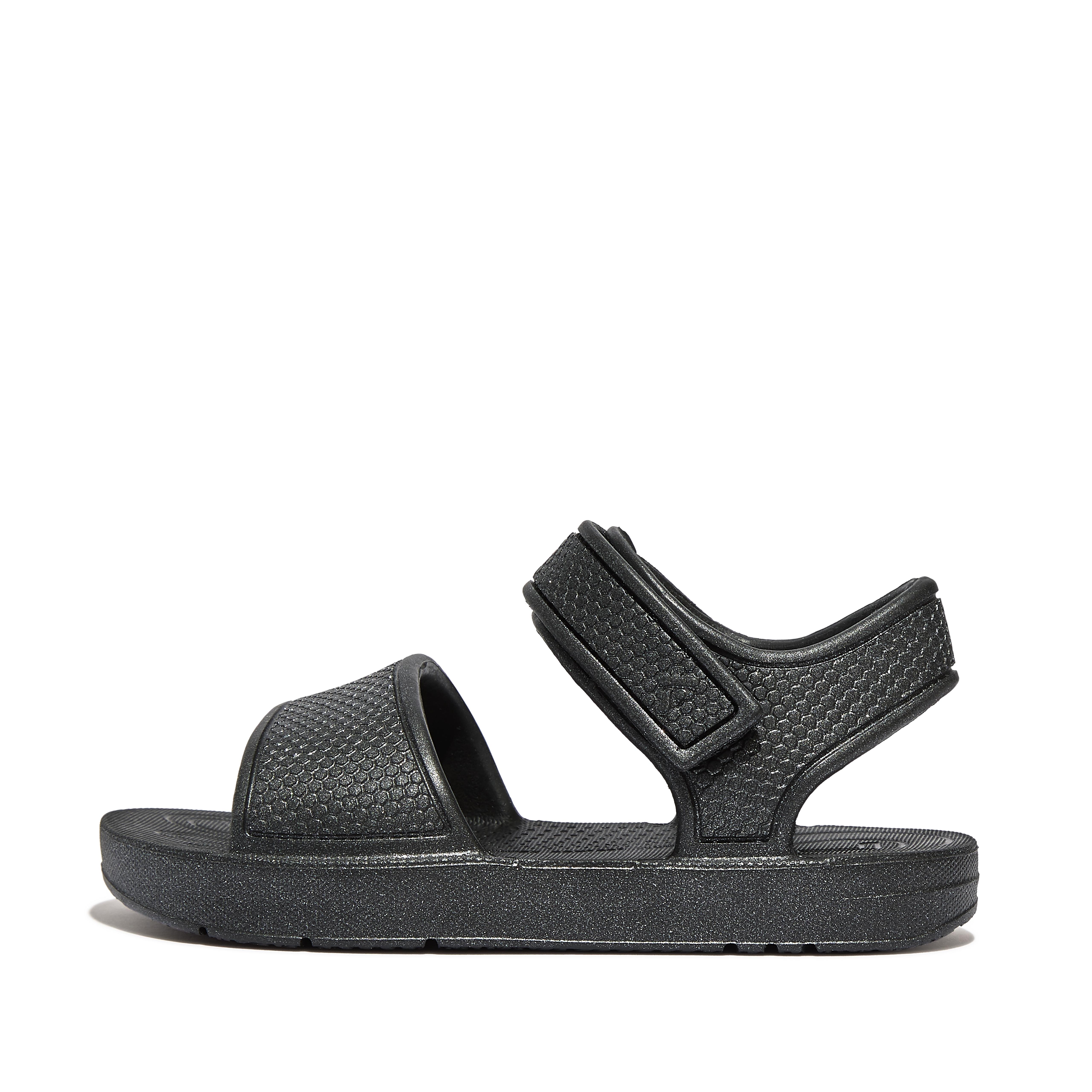 FitFlop iQUSHION KIDS Toddler Shimmer Ergonomic Back-Strap Sandals - Black