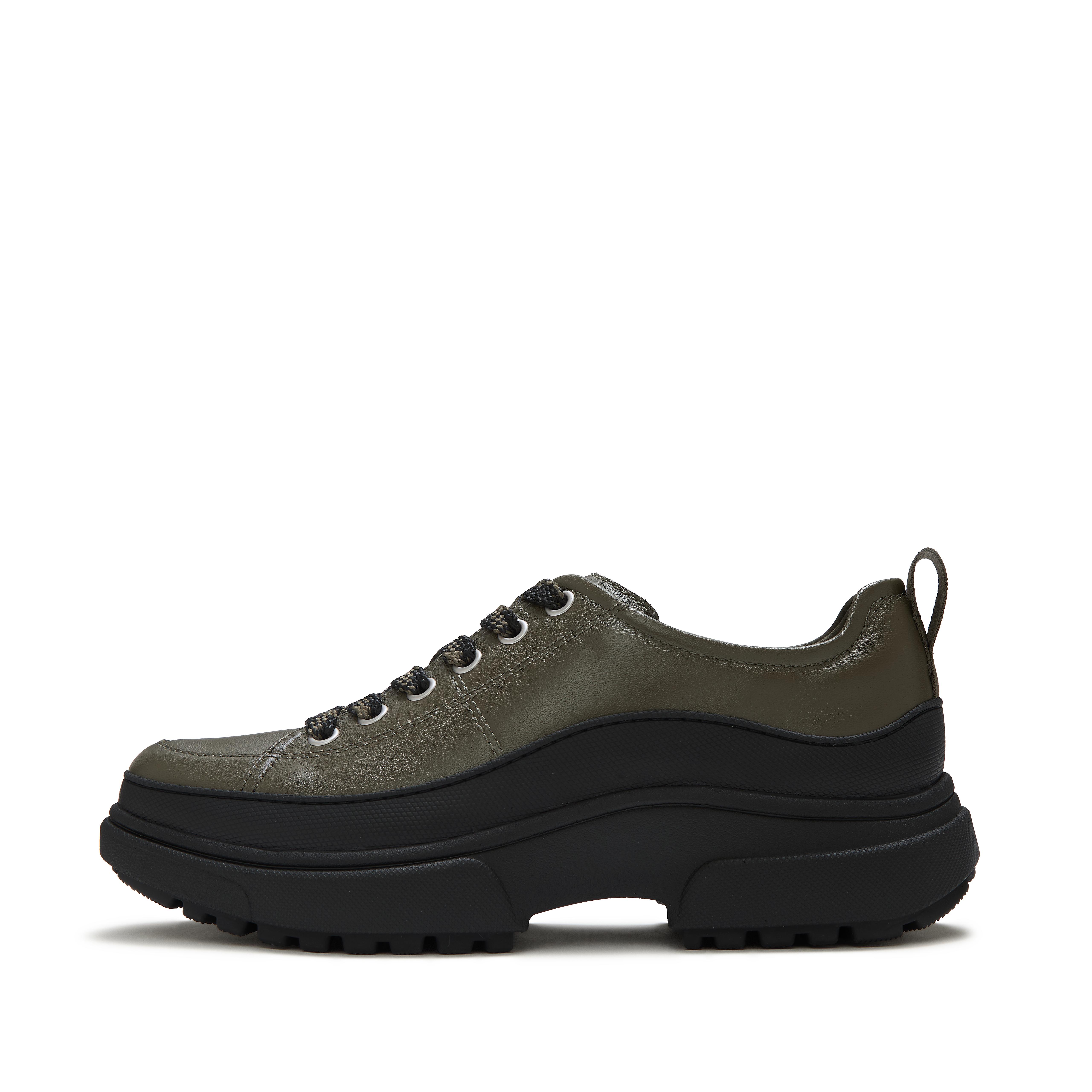 FitFlop WYLDER Leather Sneakers - Deep Olive