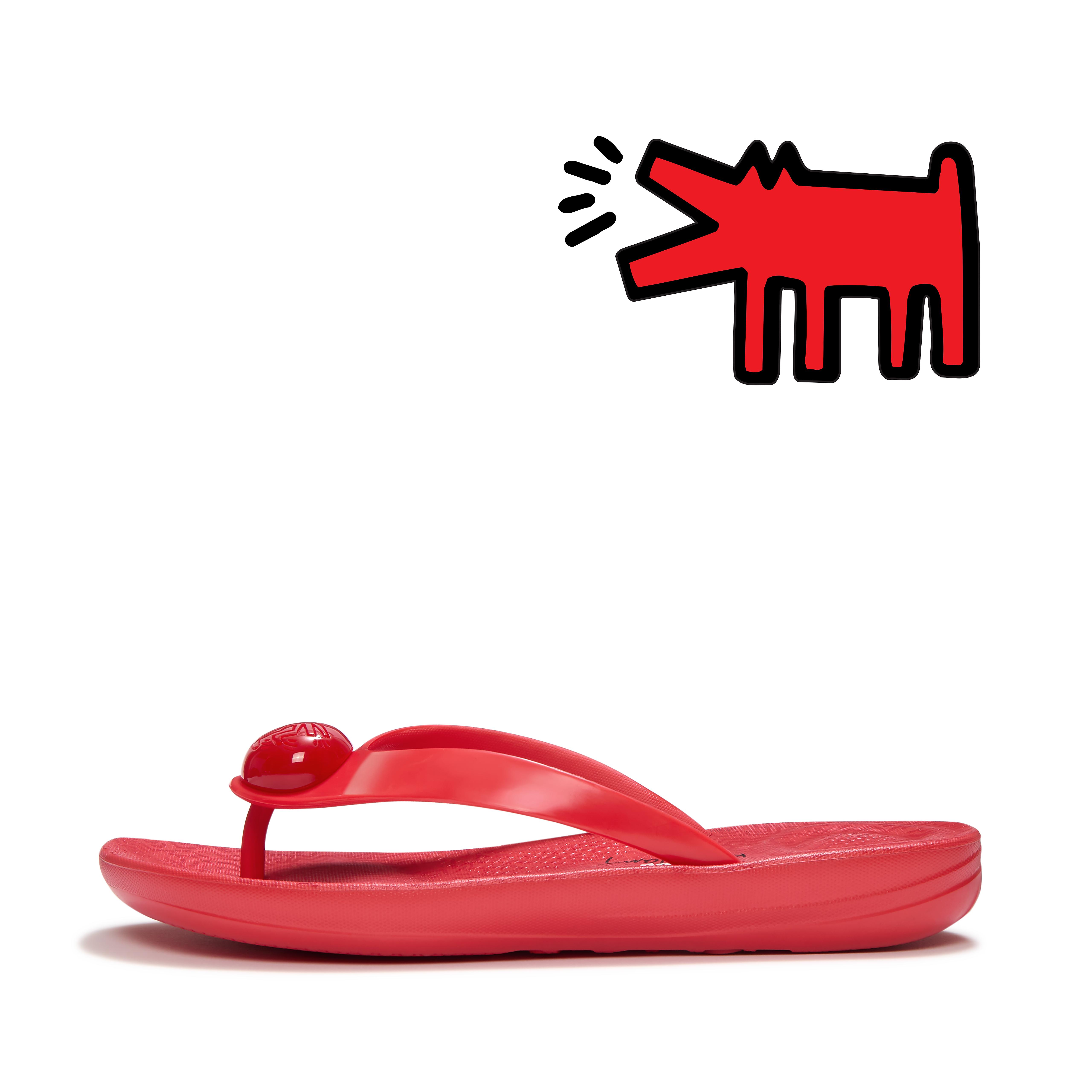 FitFlop IQUSHION | KEITH HARING Flip-Flops - Signal Red