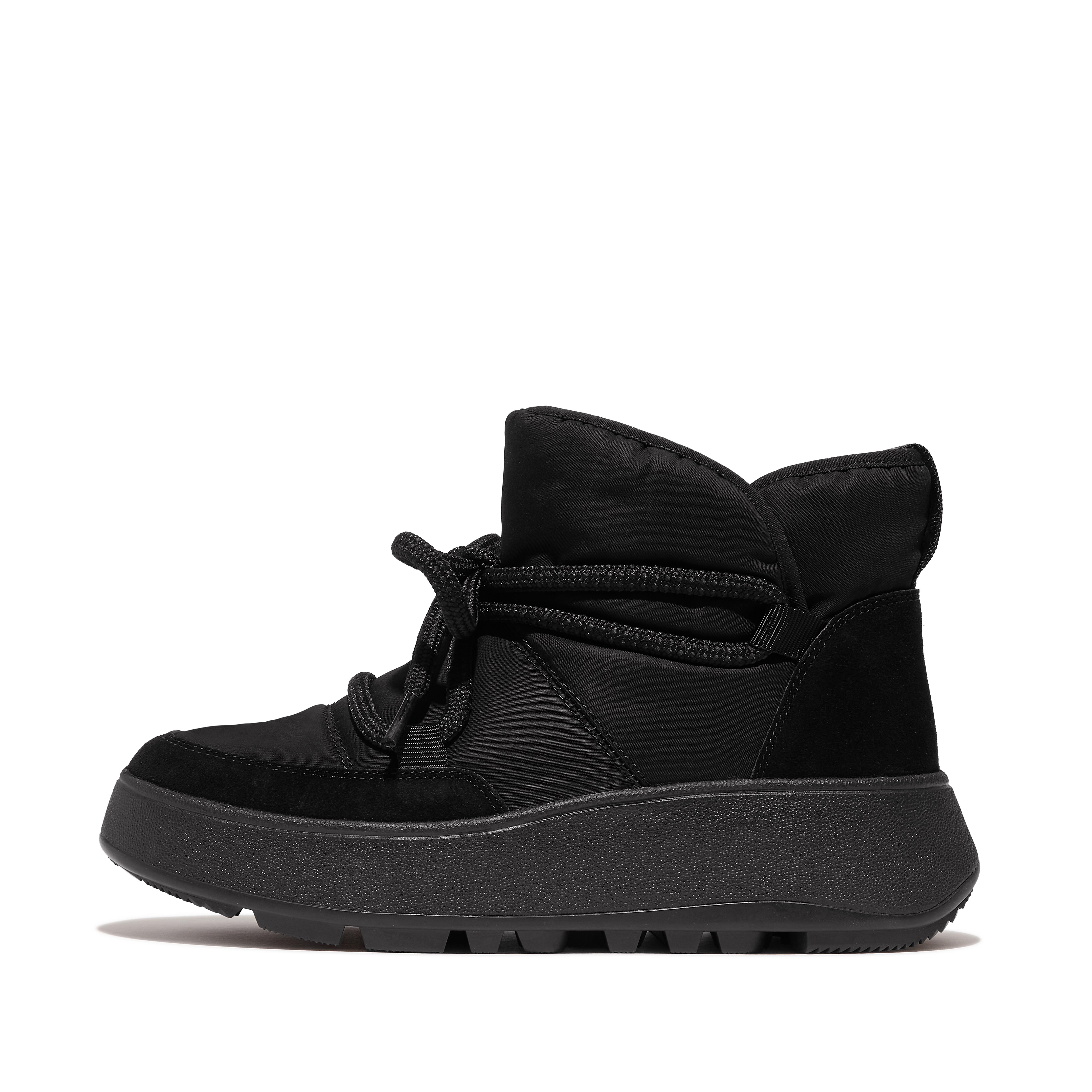 FitFlop F-MODE Laced Booties - Black