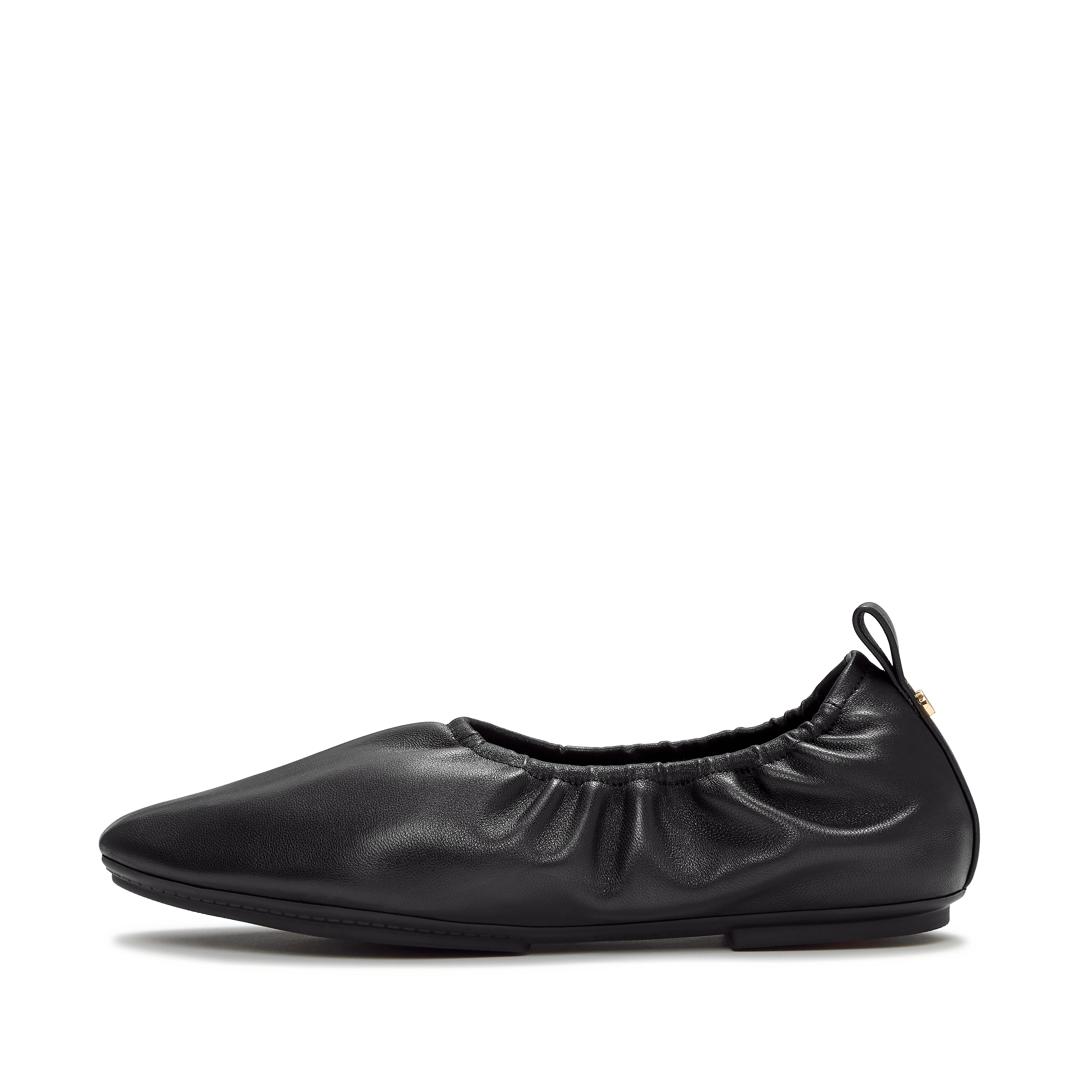 FitFlop DELICATO Poise Leather Ballerinas - All Black