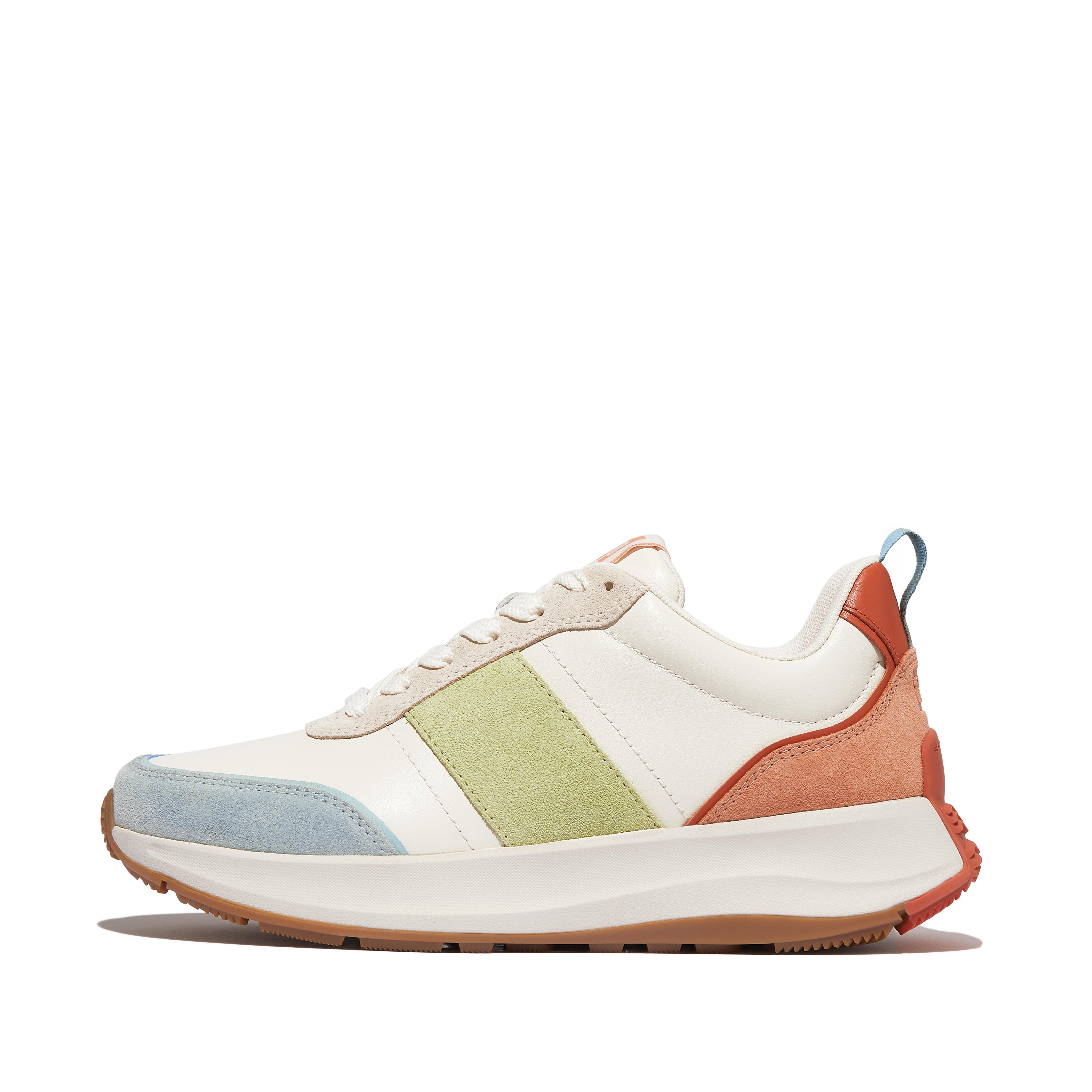 FitFlop F-MODE Flow Suede-Mix Flatform Sneakers - Apricot