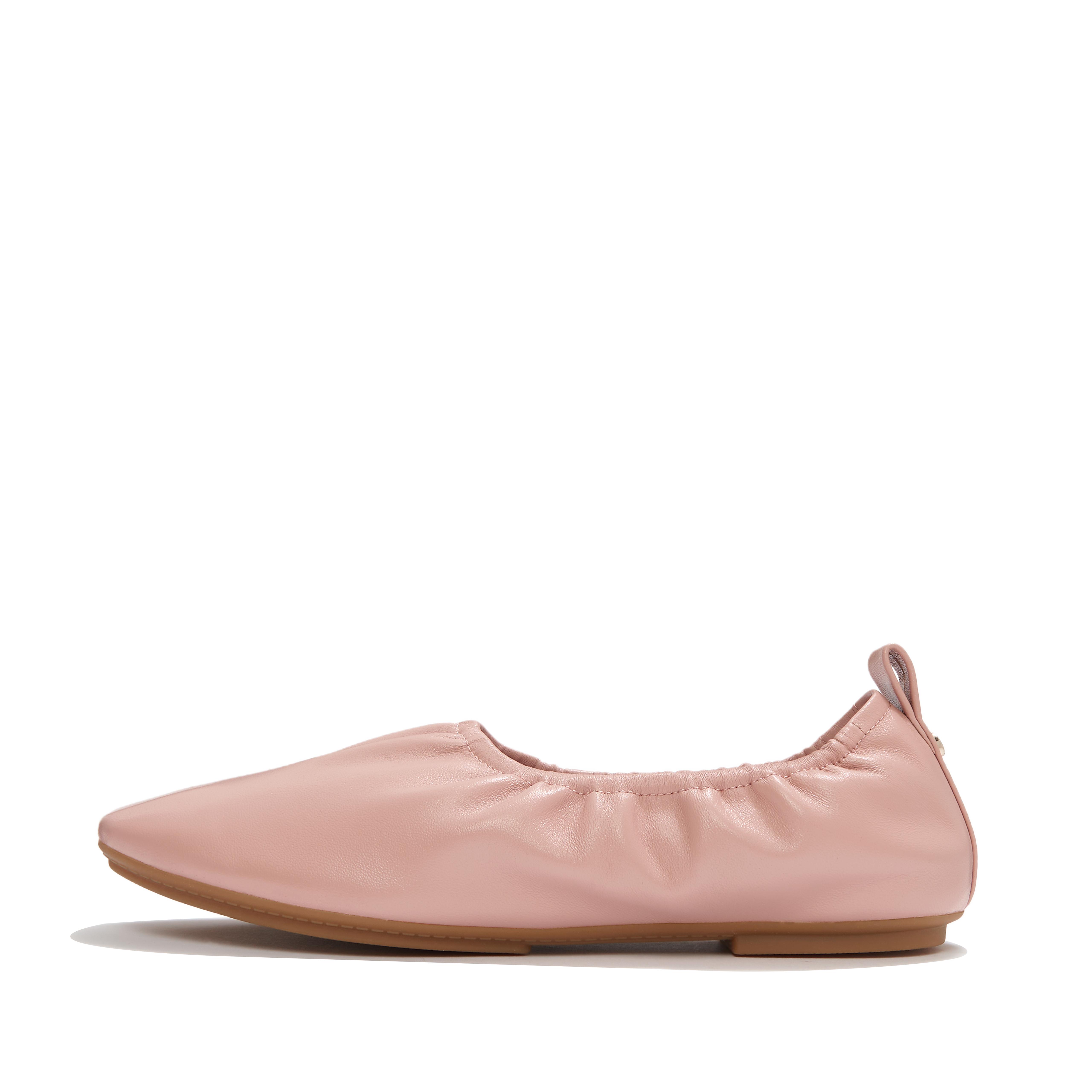 FitFlop DELICATO Poise Leather Ballerinas - Blush