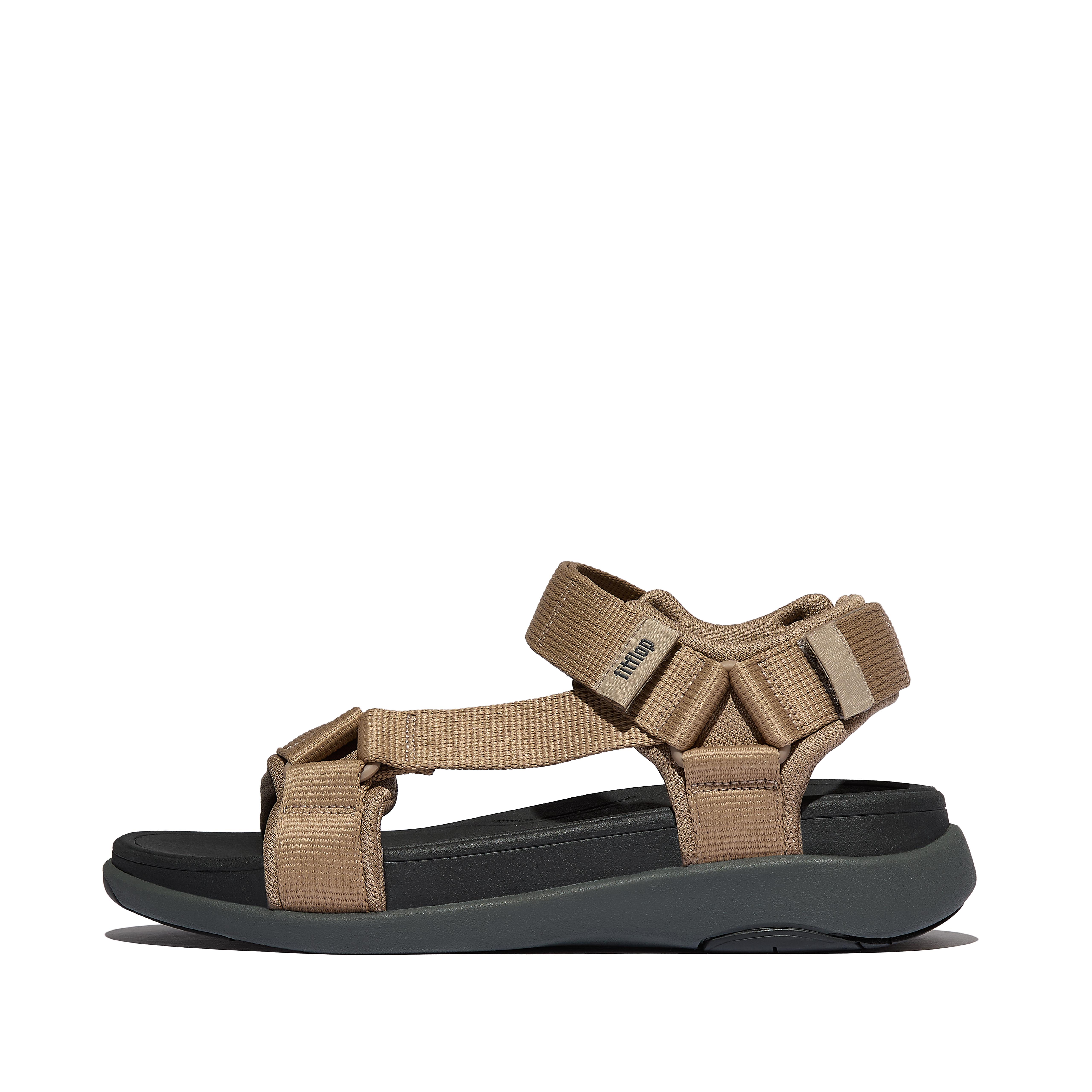 FitFlop F-MODE GO Mens Adjustable Webbing Back-Strap Sandals - Taupe