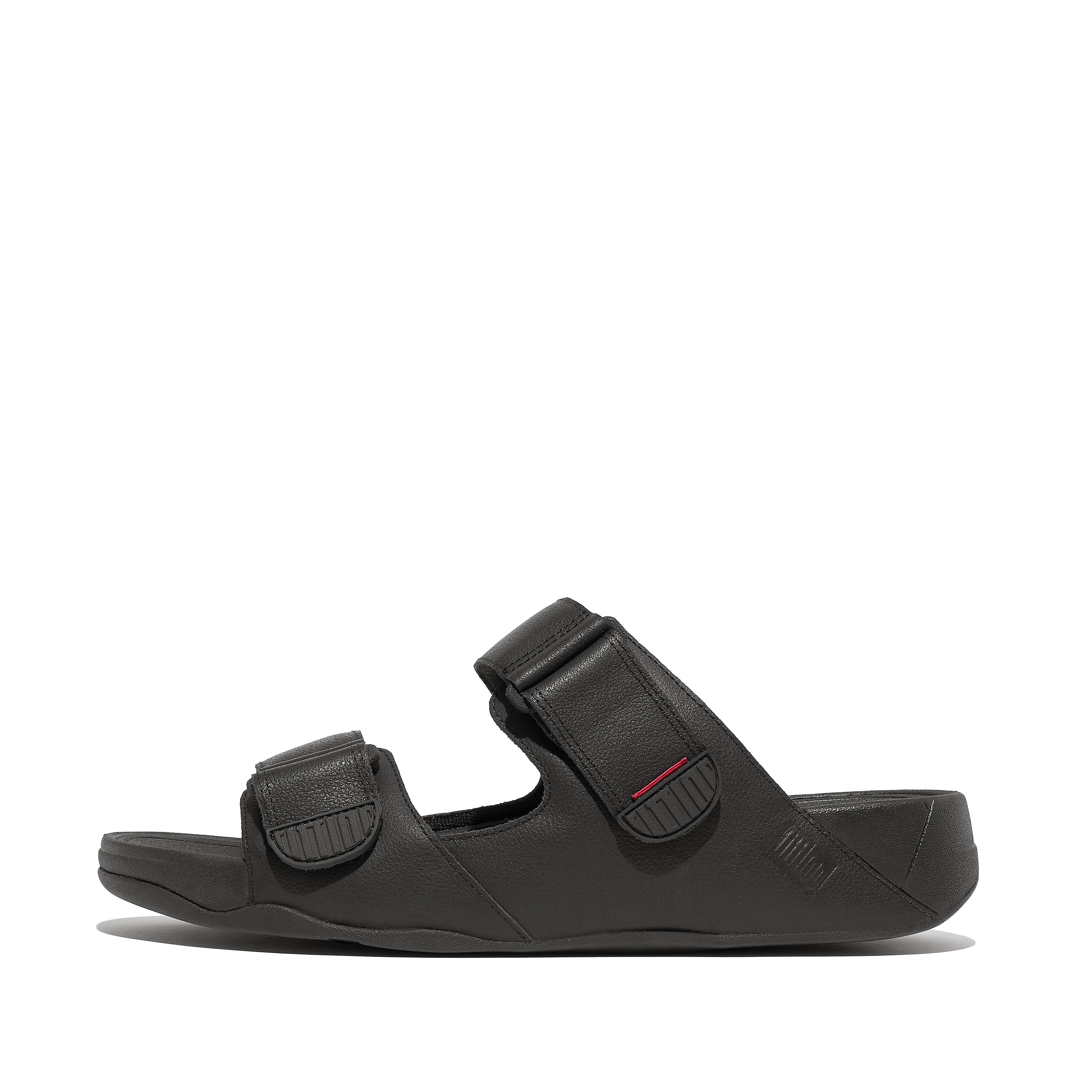 FitFlop GOGH Mens Leather Slides - Black