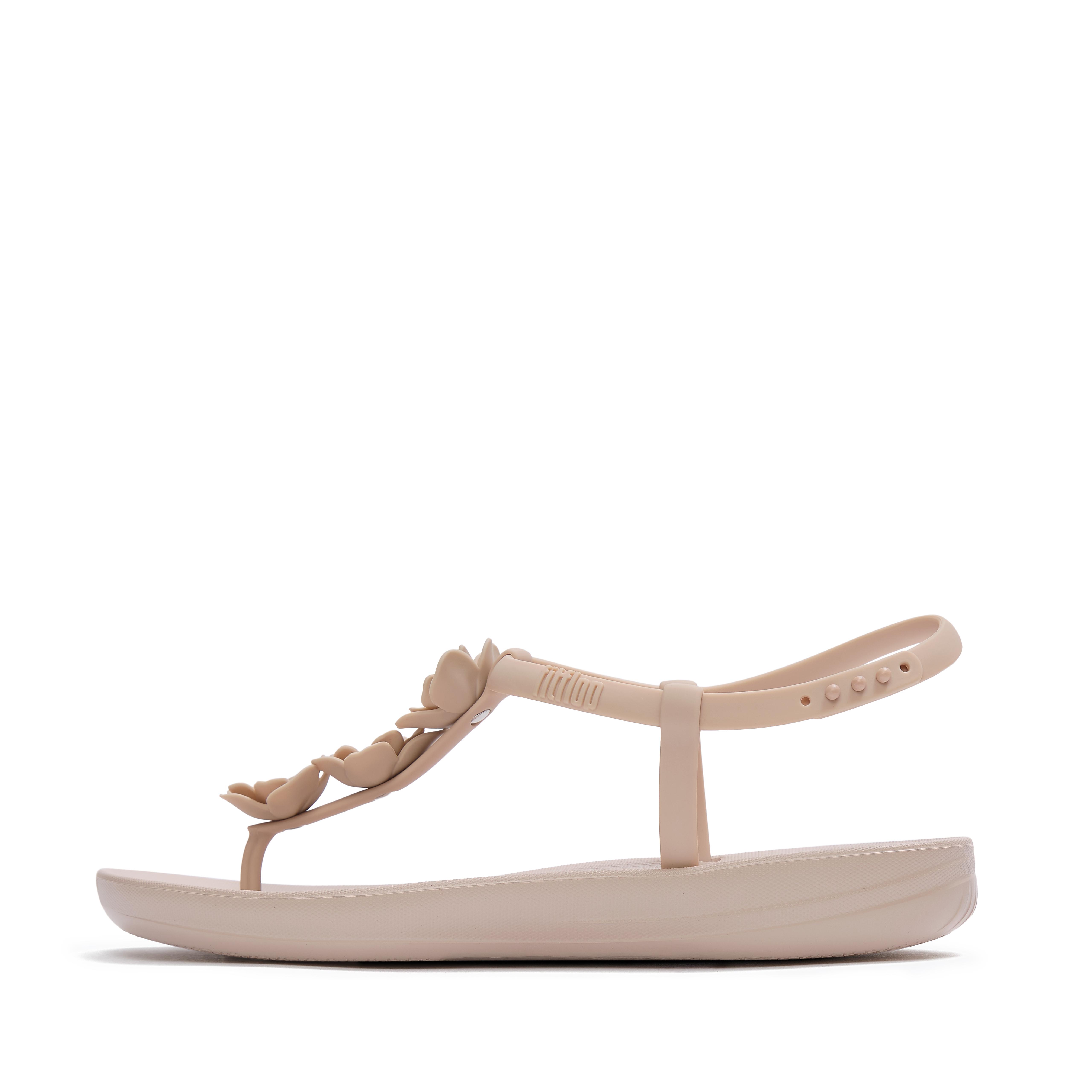 FitFlop IQUSHION Splash Flower T-Bar Sandals - Warm Rose