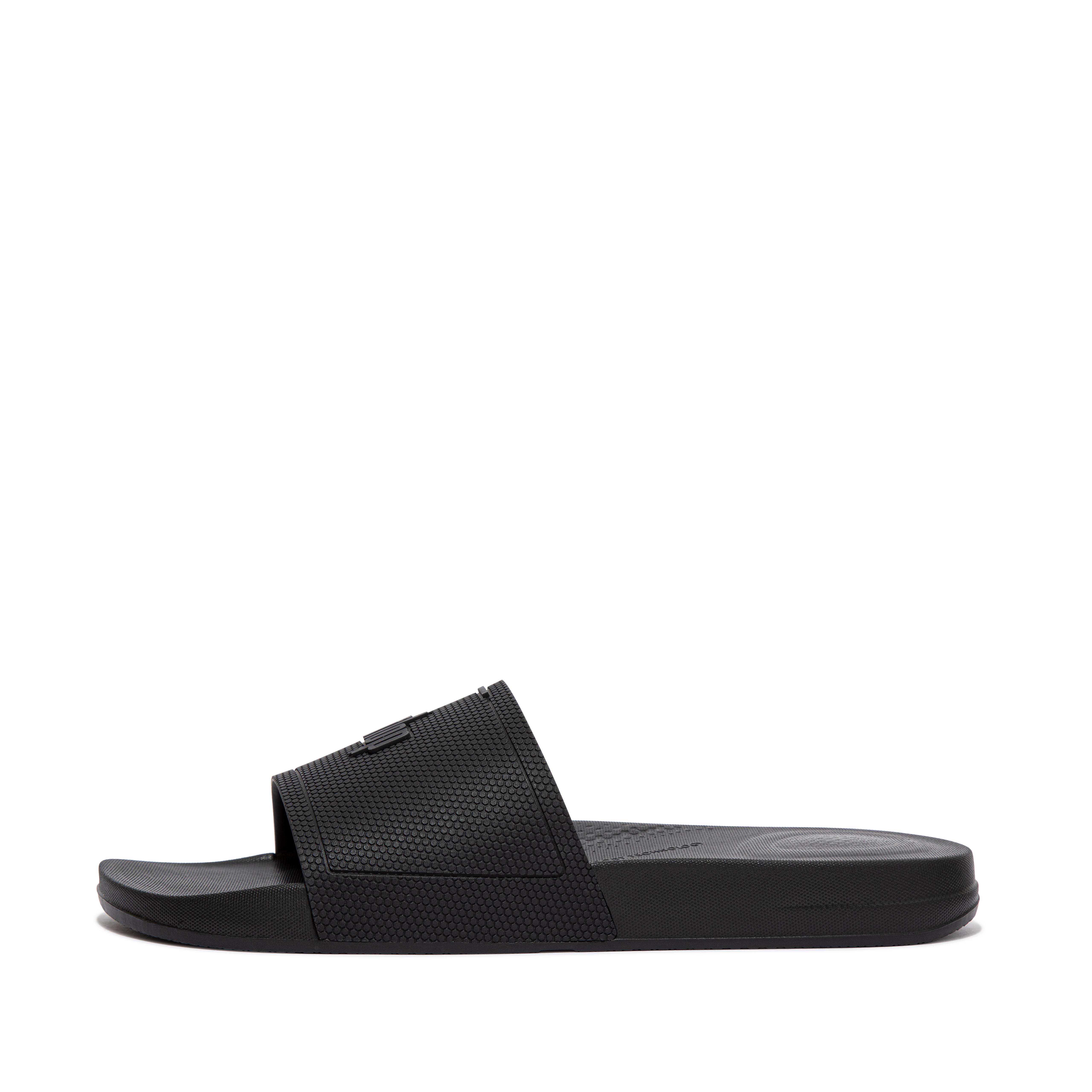FitFlop iQUSHION Mens Pool Slides - All Black