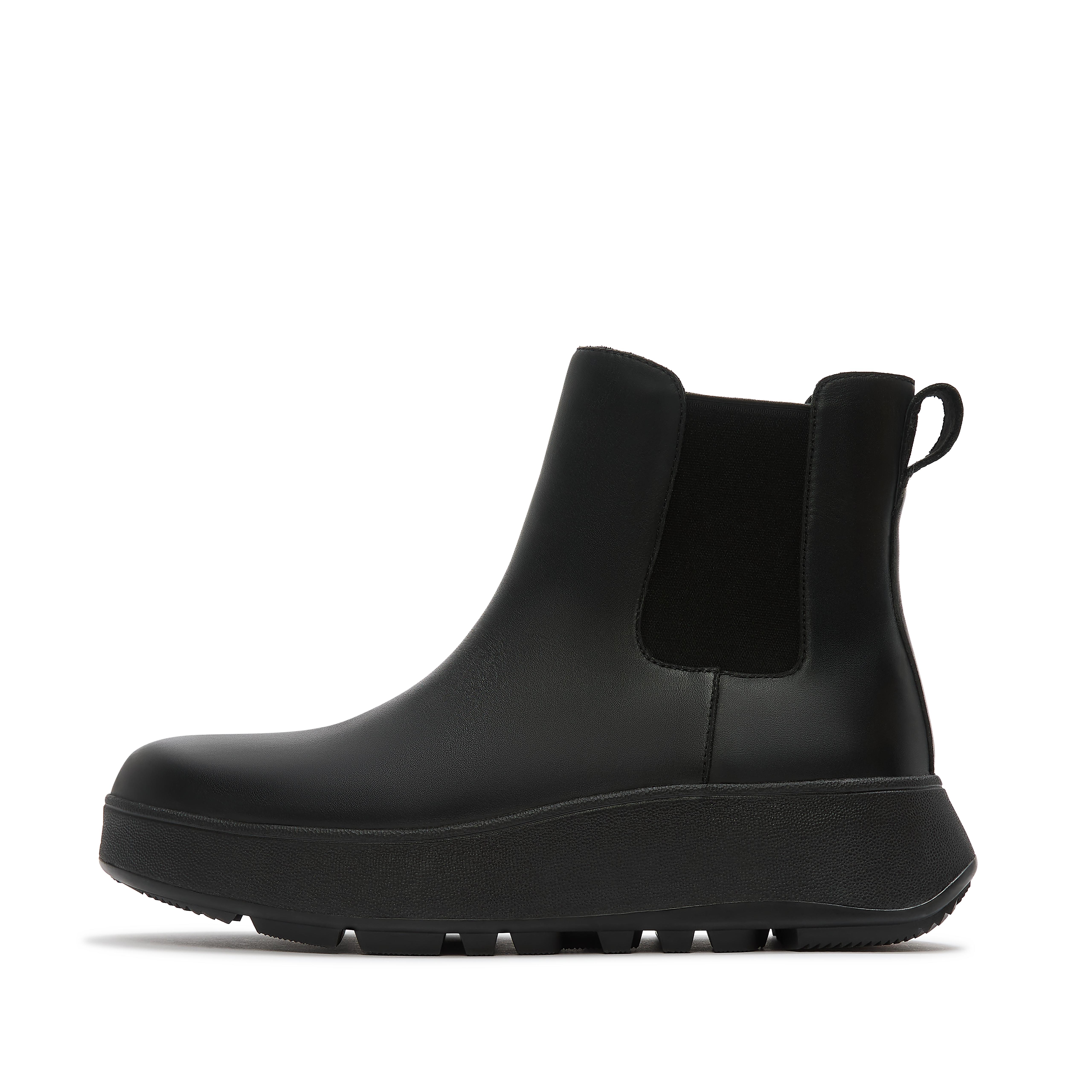 FitFlop F-MODE Waterproof Leather Chelsea Boots - All Black
